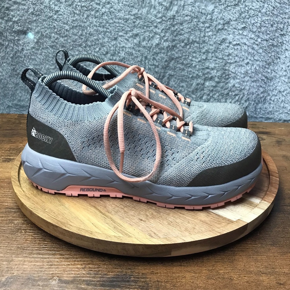 Rocky WorkKnit 3" Compostite Toe Safety Shoes Womens‎ 9M Ash/Apricot